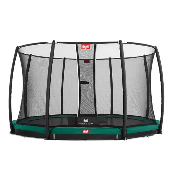 Батут BERG Elite+ InGround Green 430 Tattoo із захисною сіткою Safety Net T-series 430
