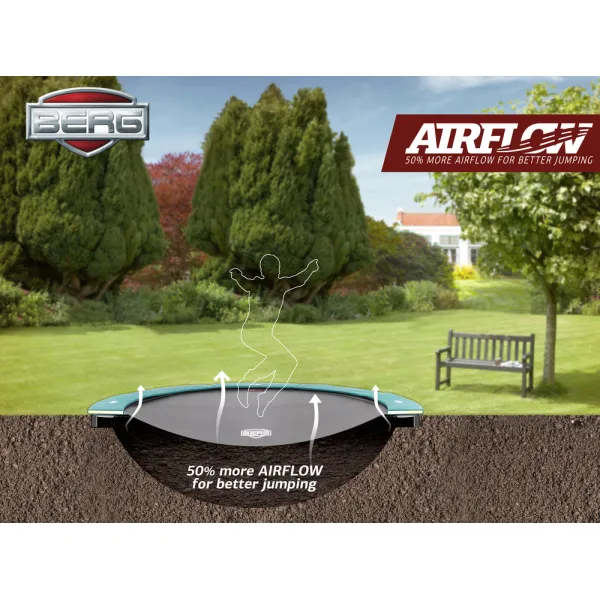 Батут BERG FlatGround Champion Green 380 см