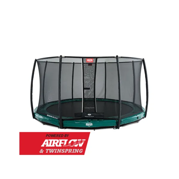 Батут Berg InGround Elite Grey 430 см із захисною сіткою Safety Net Deluxe
