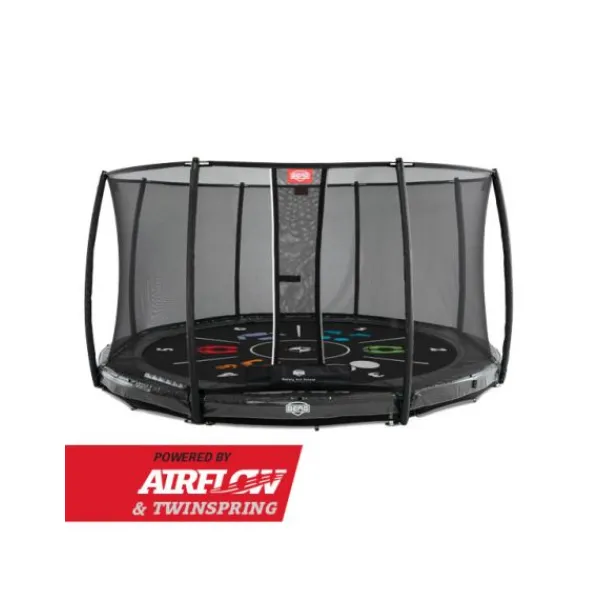Батут Berg InGround Elite Grey 430 см із захисною сіткою Safety Net Deluxe