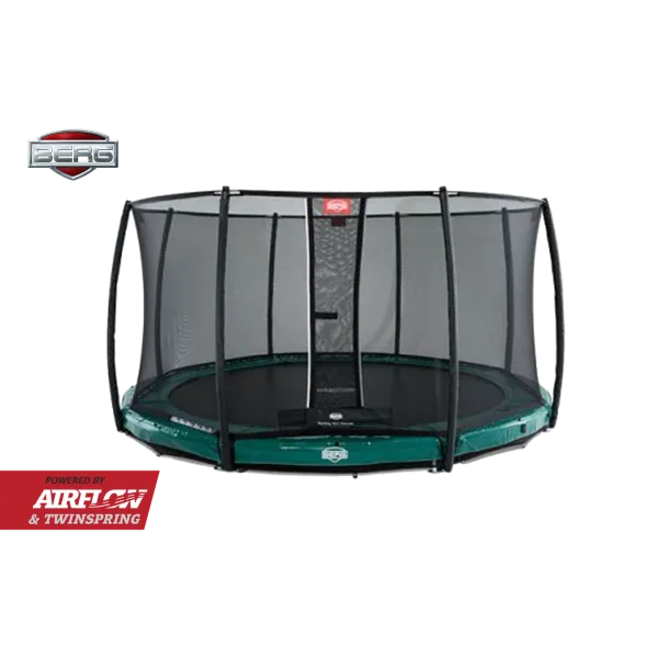 Батут Berg InGround Elite Grey 430 см із захисною сіткою Safety Net Deluxe
