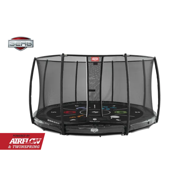Батут Berg InGround Elite Grey 430 см із захисною сіткою Safety Net Deluxe