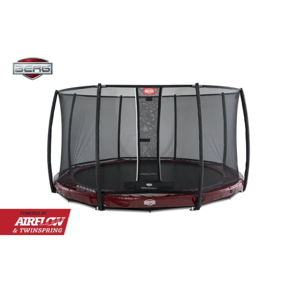 Батут Berg InGround Elite Grey 430 см із захисною сіткою Safety Net Deluxe
