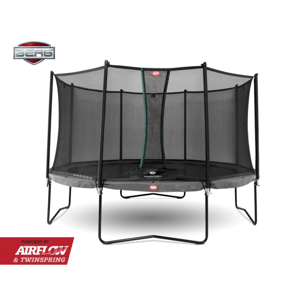 Батут Berg Champion Grey 430 см із захисною сіткою Safety Net Deluxe