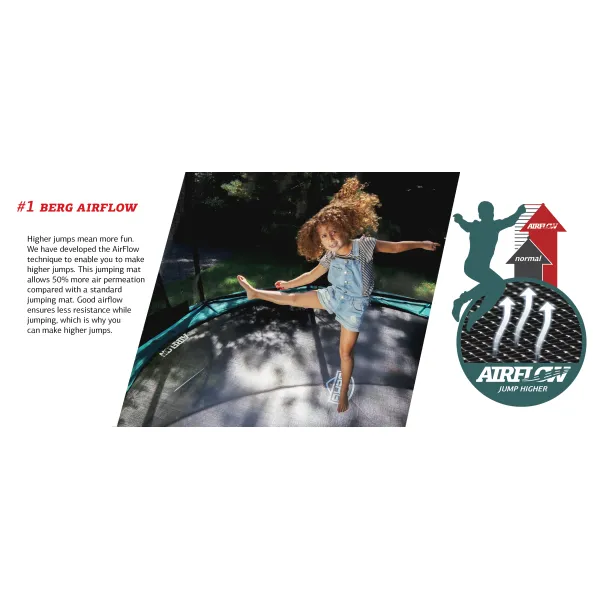 Батут BERG InGround Grand Champion Grey із захисною сіткою Safety Net Deluxe
