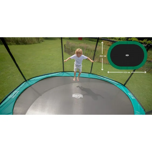 Батут BERG InGround Grand Champion Grey із захисною сіткою Safety Net Deluxe