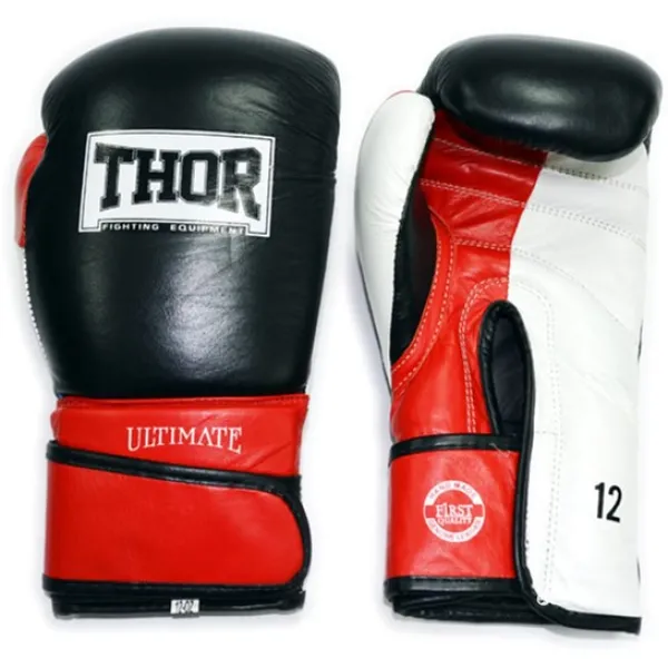 Боксерские перчатки Thor Ultimate Leather 10 oz Black-White-Red