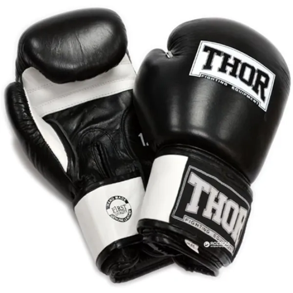 Боксерские перчатки Thor Sparring Leather 10 oz Black-White