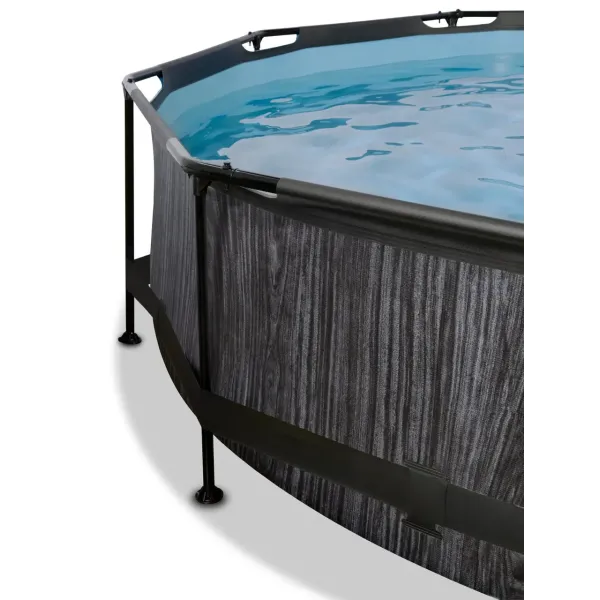 Басейн EXIT круглий з куполом 300 х 76 см у кольорі Black Wood