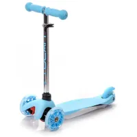 Детский 3-х колесный самокат со светящимися колесами Meteor Tucan Led wheels blue pink