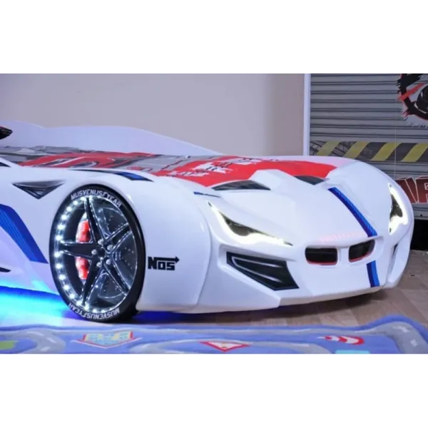 Ліжко у вигляді машини BMW біле