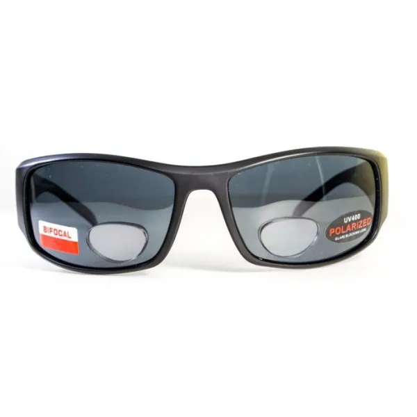 Окуляри біфокальні поляризаційні BluWater Bifocal-1 (+2.0) Polarized (gray) (чорна біфокальна лінза з діоптріями)