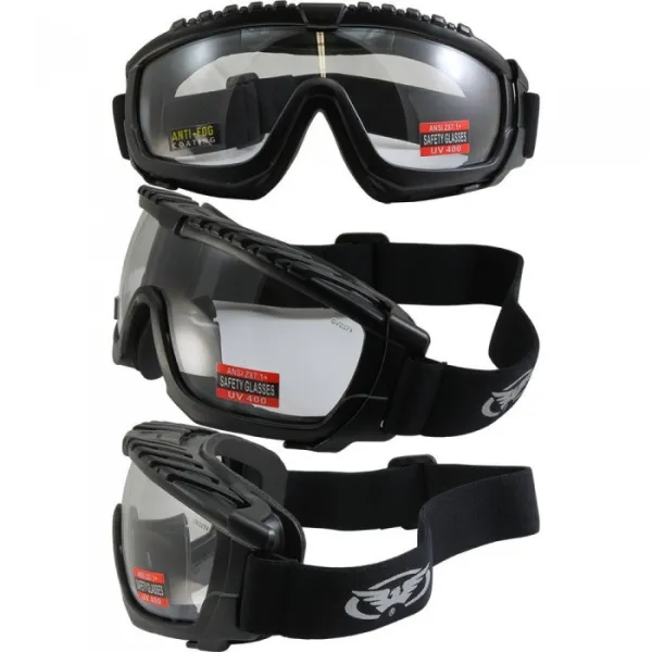 Окуляри захисні з ущільнювачем Global Vision Ballistech-1+RX (clear) Anti-Fog, прозорі окуляри з діоптрійною вставкою в комплекті