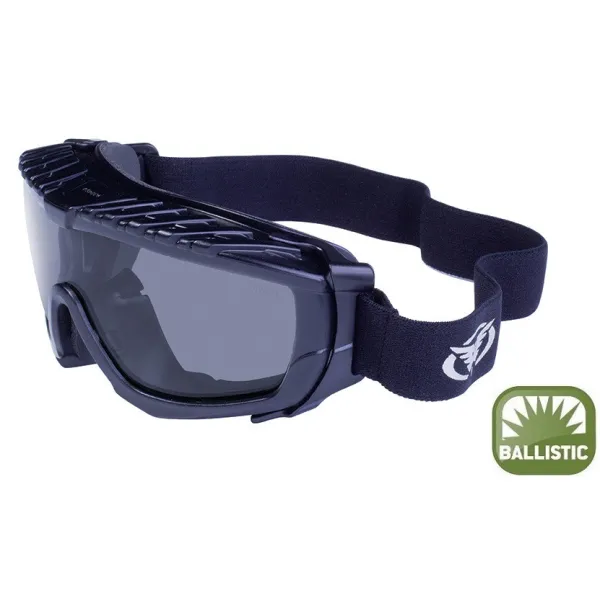 Окуляри захисні з ущільнювачем Global Vision Ballistech-1+RX (smoke) Anti-Fog, сірі окуляри з діоптрійною вставкою в комплекті