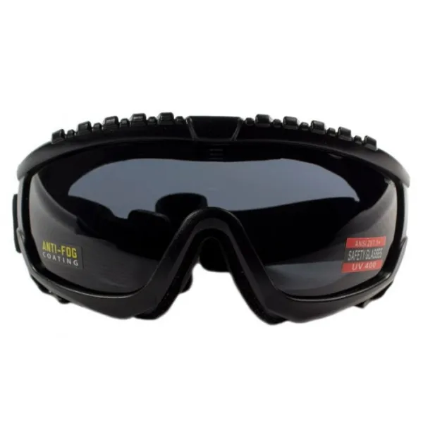 Окуляри захисні з ущільнювачем Global Vision Ballistech-1+RX (smoke) Anti-Fog, сірі окуляри з діоптрійною вставкою в комплекті