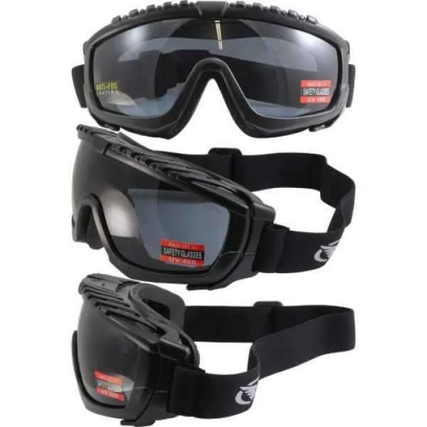 Окуляри захисні з ущільнювачем Global Vision Ballistech-1+RX (smoke) Anti-Fog, сірі окуляри з діоптрійною вставкою в комплекті