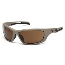 Очки защитные открытые Venture Gear Tactical Howitzer Tan (bronze) Anti-Fog, коричневые в песочной оправе
