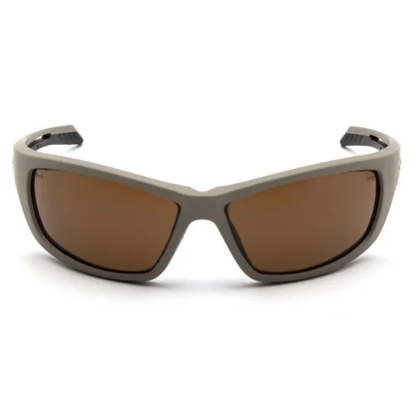 Очки защитные открытые Venture Gear Tactical Howitzer Tan (bronze) Anti-Fog, коричневые в песочной оправе