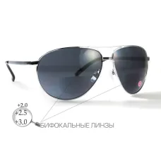 Бифокальные защитные очки Global Vision Aviator Bifocal (+3.0) (gray) серые