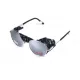 Окуляри захисні Global Vision Aviator-5 (silver mirror) дзеркальні чорні, зі з'ємним ущільнювачем із синтетичної 