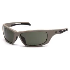 Очки защитные Venture Gear Tactical Howitzer Tan (forest gray) Anti-Fog, чёрно-зелёные в песочной оправе