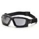 Окуляри захисні з ущільнювачем Pyramex i-Force Slim (gray) Anti-Fog, чорні