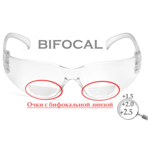 Бифокальные защитные очки Pyramex Intruder Bifocal (+1.5) (clear) прозрачные