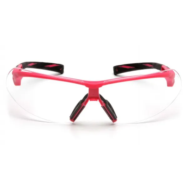 Очки защитные открытые Pyramex Onix Pink (clear) прозрачные в розовой оправе