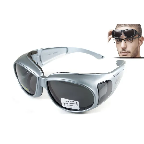 Очки защитные с уплотнителем Global Vision Outfitter Metallic (gray) Anti-Fog, серые