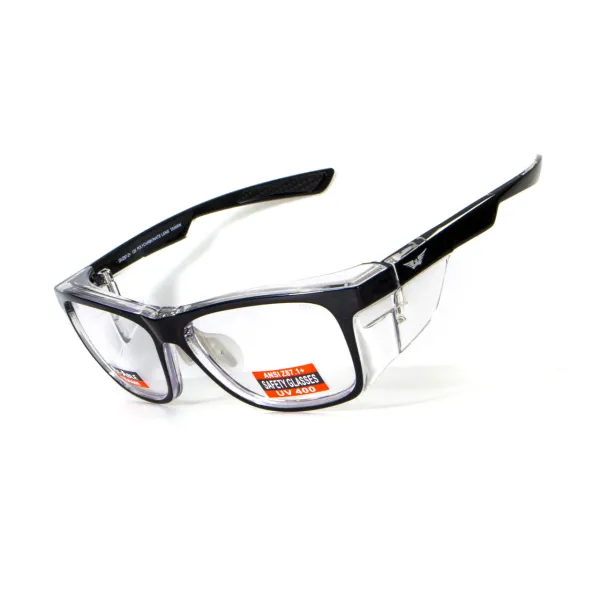 Окуляри під діоптрії Global Vision RX-T Сrystal Black (rx-able) (clear), прозорий в двокольоровій оправі