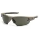 Очки защитные открытые Venture Gear Tactical Semtex 2.0 Tan (forest gray) Anti-Fog, чёрно-зелёные в песочной оправе