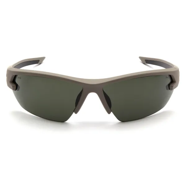 Очки защитные открытые Venture Gear Tactical Semtex 2.0 Tan (forest gray) Anti-Fog, чёрно-зелёные в песочной оправе