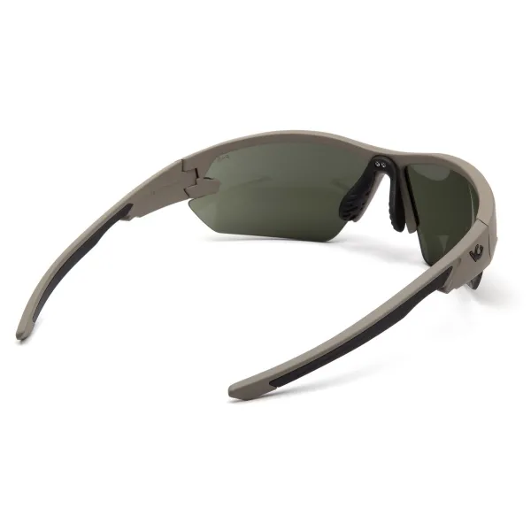 Очки защитные открытые Venture Gear Tactical Semtex 2.0 Tan (forest gray) Anti-Fog, чёрно-зелёные в песочной оправе