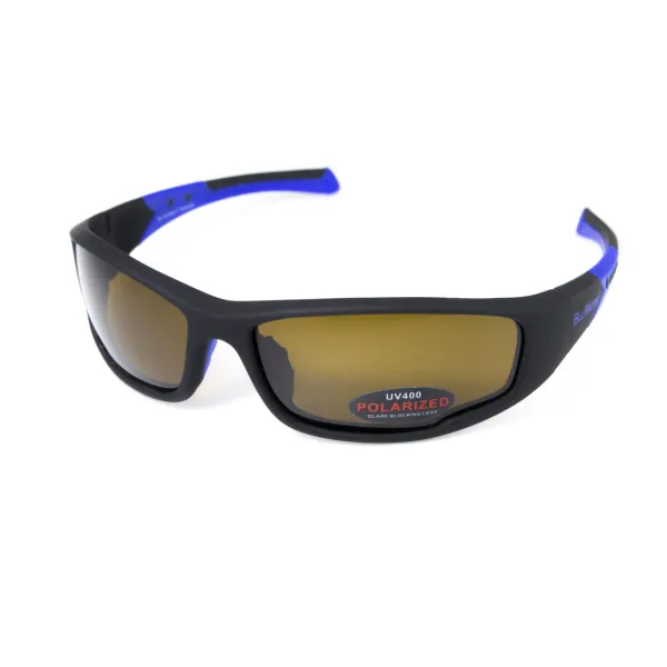 Окуляри поляризаційні BluWater Daytona-3 Polarized (brown), коричневі в чорно-синій оправі