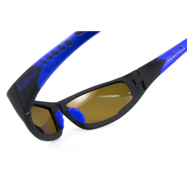 Окуляри поляризаційні BluWater Daytona-3 Polarized (brown), коричневі в чорно-синій оправі