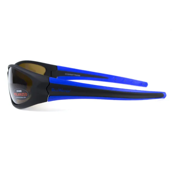 Окуляри поляризаційні BluWater Daytona-4 Polarized (brown) коричневі з синіми дужками