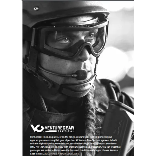 Окуляри захисні з ущільнювачем Venture Gear Tactical Loadout (clear) Super Anti-Fog H2MAX, прозорі