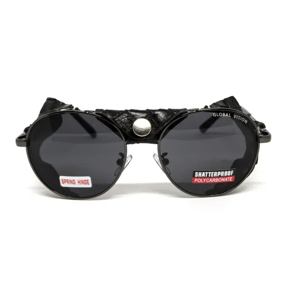 Очки защитные Global Vision Aviator-5 GunMetal (gray), серые в темной оправе со съёмным уплотнителем из синтетитечской 