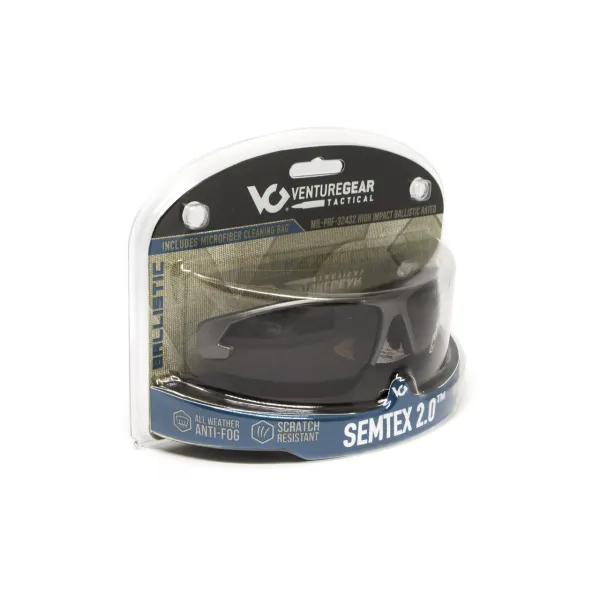 Очки защитные открытые Venture Gear Tactical Semtex 2.0 Tan (forest gray) Anti-Fog, чёрно-зелёные в песочной оправе