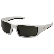 Очки защитные Venture Gear Pagosa White (forest gray) Anti-Fog, серо-зелёные в белой оправе