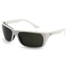 Очки защитные открытые Venture Gear Vallejo White (forest gray) Anti-Fog, серо-зеленые в белой оправе