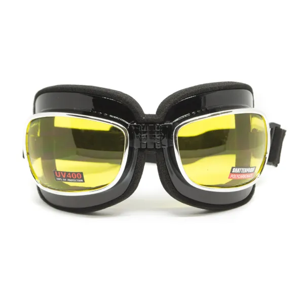 Окуляри захисні з ущільнювачем Global Vision Retro Joe (yellow) жовті