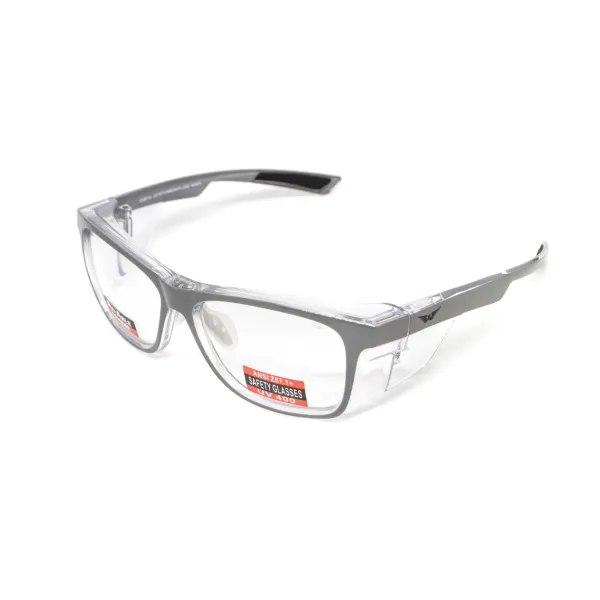 Окуляри під діоптрії Global Vision RX-T Сrystal Gray (rx-able) (clear), прозорий в двокольоровій оправі