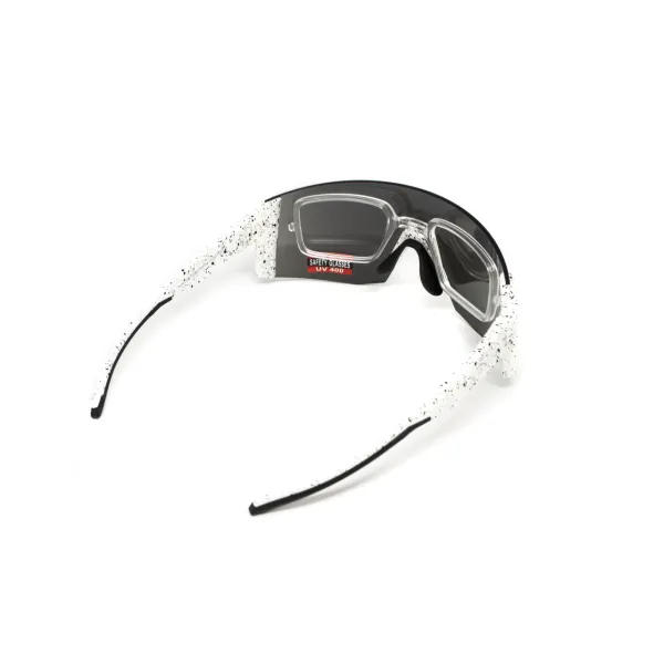 Окуляри захисні Global Vision Astro+RX White (G-Tech™ silver), дзеркальні сірі в білій оправі з діоптрійною вставкою в комплекті