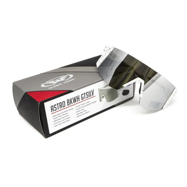 Окуляри захисні Global Vision Astro+RX White (G-Tech™ silver), дзеркальні сірі в білій оправі з діоптрійною вставкою в комплекті