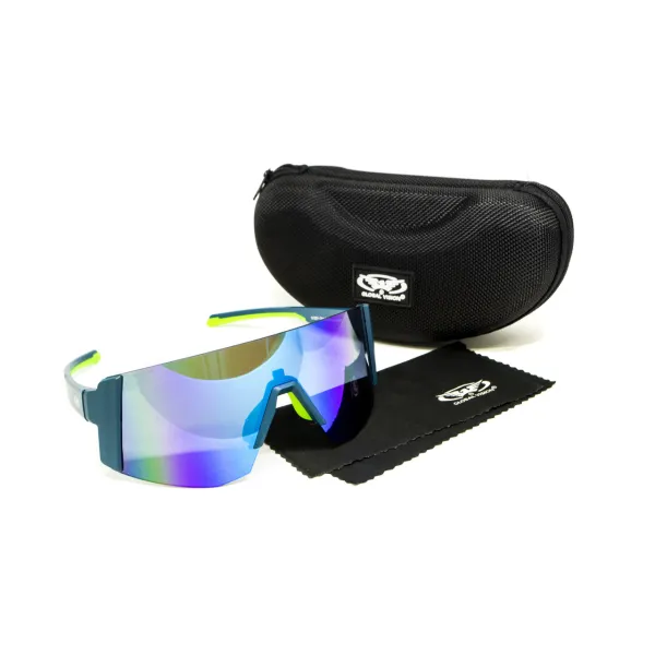 Очки защитные открытые Global Vision Astro Blue (G-Tech™ blue), зеркальные синие в синій оправі (с возможностью установки