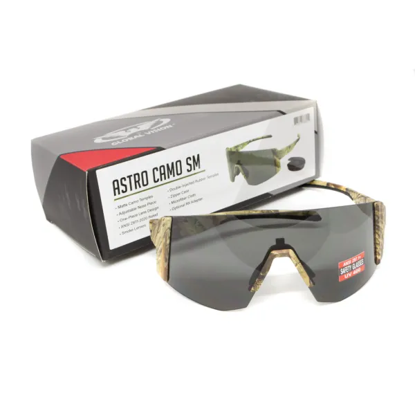 Окуляри захисні Global Vision Astro Camo (gray), сірі в камуфльованій оправі (з можливістю установки діоптрійної вставки)