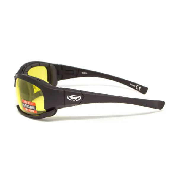 Окуляри захисні з ущільнювачем Global Vision Assault (yellow) Anti-Fog, жовті