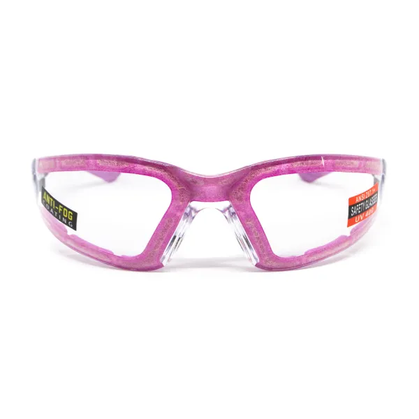 Окуляри захисні з ущільнювачем Global Vision Ruthless Purple (clear) Anti-Fog, прозорі в фіолетовій оправі