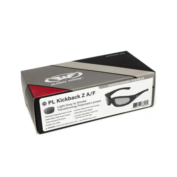 Окуляри фотохромні захисні з поляризацією Global Vision Kickback-Z Polarized+Photochromic (light gray) Anti-Fog